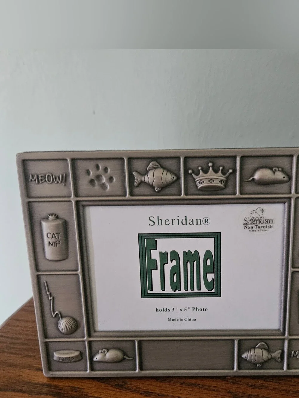 Cat Picture Frames, 2 Pewter Cat Frames, Sheridan Frames